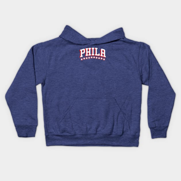 Sixers - Phila (Red and White) Kids Hoodie by scornely